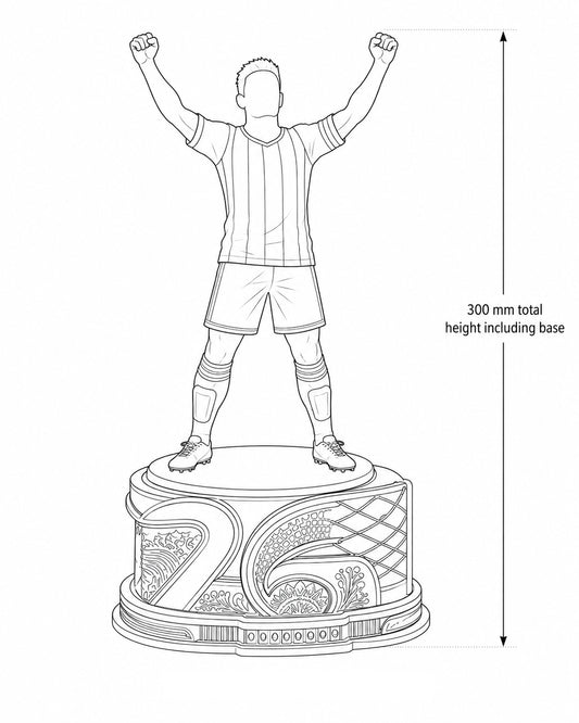 Argentinian Football Legend Sculpture – The Sky-Blue Maestro | 1/8 scale